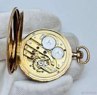 14K CELO ZLATÉ ART DECO PÁNSKÉ KAPESNÍ HODINKY IWC - FUNKČNÍ - 8