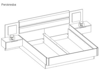 Postel s nočními stolky Capri - 8