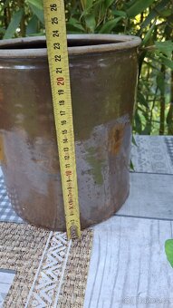 Stará keramická dóza – kamenáč výška 25 cm - 8