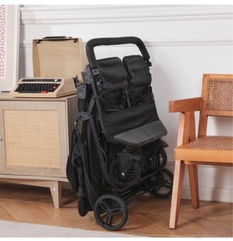 Dvojitý kočárek Dětský Lehký dvojitý kočárek Black - 8