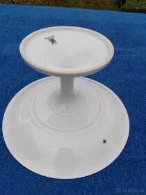 Starožitný porcelánový podnos na nožce - 8