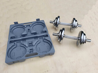 Jednoručky činky 2x10kg CHROM + KUFR - 8