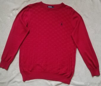 Pánský červený svetr POLO by RALPH LAUREN vel. L - 8