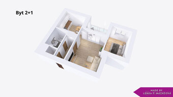 Pronájem, byt 2+1 s terasou, 58,1 m2, garážové stání, Olomou - 8