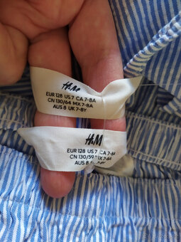 Nové pruhované top a šortky, H&M, vel. 128 - 8