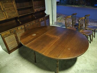 Jídelní sestava Bonanza - stůl, židle, stěna, lustr - 8