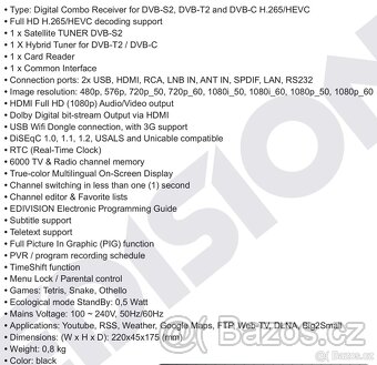 Set-top Box DVB/T2+S2+C (terestrál + kabel + satelit) - 8