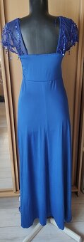 dlhé modre šaty S - 8
