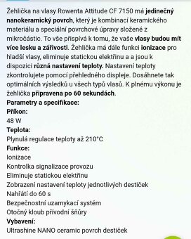 žehlička na vlasy Rowenta - 8