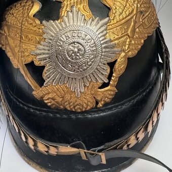 Slavnostní helma, přilba Pickelhaube pruská vojenská - 8