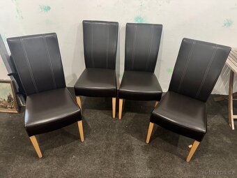 4x hezké pevné kožené jídelní židle - 8