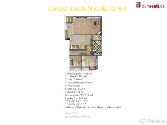 Prostorný byt, 146,8 m2 + lodžie 8,1 m2, zahrada 1666 m2, sk - 8