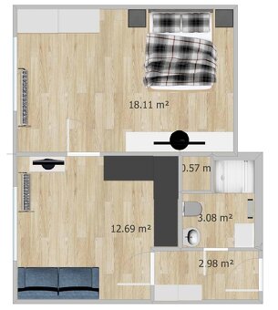 Pronájem bytu 2kk, Lovosice, Krátká ulice - 8