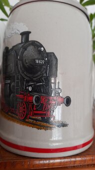 Keramický korbel s kovovým víčkem s motivem lokomotivy 18622 - 8
