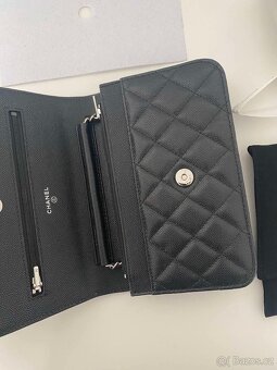 Chanel woc - kabelka na řetízku, černá, silver hw - 8