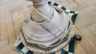 Starožitna veliká lampa mramor originál veliké stínítko - 8