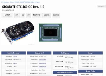 Gigabyte GeForce GTX 460 OC GPU 1GB GDDR5 - 8