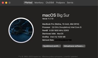 MacBook Pro 13" Retina (2014) – NOVÁ BATERIE, 256GB - 8
