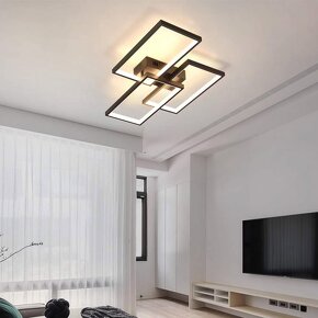 Černé moderní stropní stmívatelné LED svítidlo - obdélníky - 8