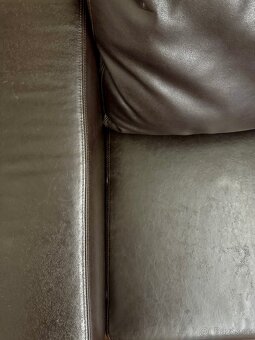 Kožená sedací souprava hnědá - 8