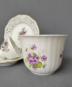 Nádherná porcelánová sada s květinovým dekorem od Schumann - 8
