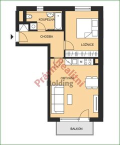 Prodej bytu 2+kk, 56 m², balkon,  parkovací stání, komora, P - 8