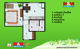 Pronájem bytu 1+1 v Ústí nad Orlicí, ul. Jilemnického - 8