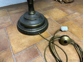Stará TĚŽKÁ mosazná podlahová lampa - 8