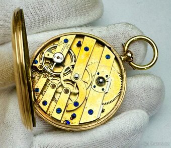 14K ZLATÉ PÁNSKÉ KAPESNÍ KLÍČOVKY S ŘETÍZKEM A ETUI - 8