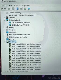 Herní 144hz notebook HP Victus ryzen 7535/16/2050/512 zaruka - 8