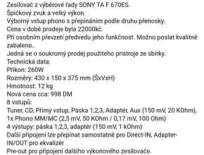Sony ES zesilovač TA F 670 ES - 8