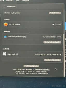 ZÁRUKA / MacBook Pro 13" i5 2,3GHz/16GB Ram/512GB SSD - 8
