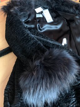luxusní kabát s kožešinou - vel. 36 - nový - 8