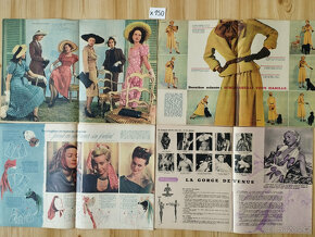 32x starý časopis ELLE 1946 1947 Francie X150 - 8
