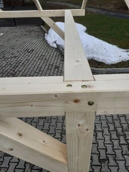 Dřevěný přístřešek 4,6x3,5 m s dovozem ČR i SR, jiné rozměry - 8