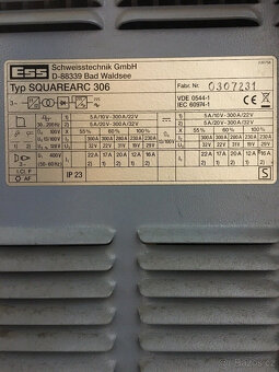 Ess Squarearc 306 TIG svářečka ACDC 300A Rehm Fronius Merkle - 8