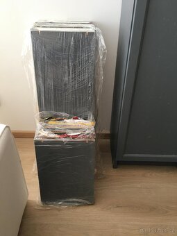4x knihovna IKEA BILLY s prosklenými dvířky OXBERG v šedé ba - 8