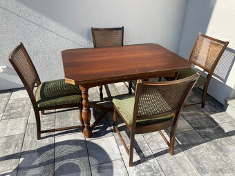 Jídelní souprava stůl a 4 židle Lübke - výplet Thonet - 8