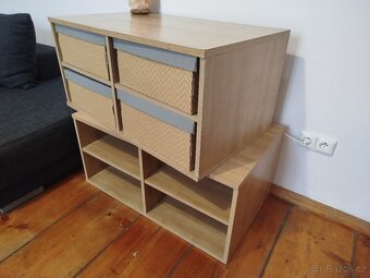 Psací stůl, komoda, dva stolky- regály - 8