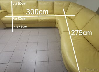 Kožená rohová sedací souprava - PRAVÁ KŮŽE - 8