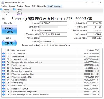 2x M.2 SSD SAMSUNG 980 PRO 2TB with Heatsink - jako nové - 8