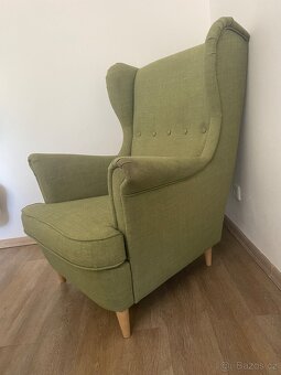 Křeslo ikea Strandmon s podnožkou - 8