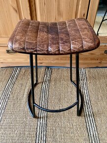 Kožené/kovové barové židle nkuku - 8