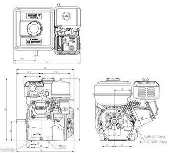 Benzínový motor,6,5koně,196 ccm, nový, náhradní HONDA GX160, - 8