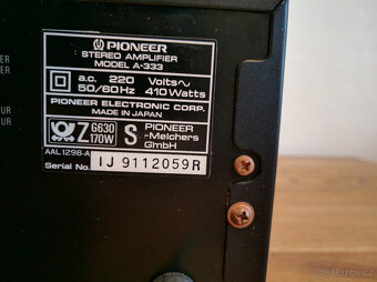 Zesilovač Pioneer A-333, 2 x 40W/8Ω RMS - 8