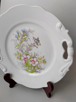 Krásný porcelánový servírovací talíře s květinovým decorem - 8