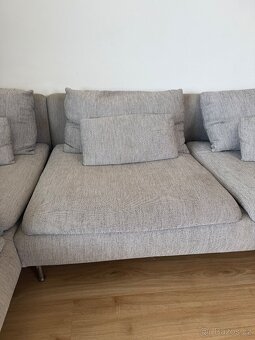 IKEA SÖDERHAMN 4místná béžová pohovka s lenoškou - 8