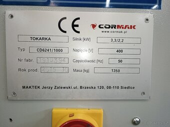 Hrotový soustruh CORMAK typ CD6241/1000 - 8