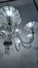 Starožitný Art Deco  celoskleněný lustr. - 8