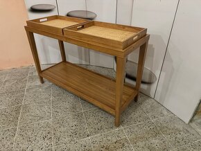 Krásný NOVÝ Dřevěný konzolový-servírovací stůl - 8